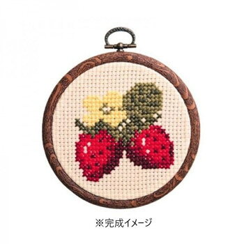 オリムパス　かんたんクロス・ステッチ　ししゅうキット　プチフープ　イチゴ　7325