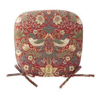 川島織物セルコン モリスデザインスタジオ いちご泥棒 ダイニングシートクッション 45×43Vcm LN1710 レッド 【北海道・沖縄・離島配送不可】