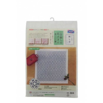 オリムパス 刺し子キット　一目刺しの花ふきん　星と三つ菱 SK-304 【北海道・沖縄・離島配送不可】
