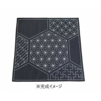 オリムパス 刺し子キット マルチクロス 亀甲柄あそび SK-313 【北海道・沖縄・離島配送不可】