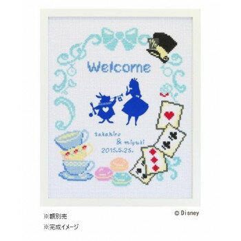 オリムパス ディズニーシリーズ　クロスステッチししゅうキット　ウェルカムボード　不思議の国のアリス 7467 【北海道・沖縄・離島配送不可】