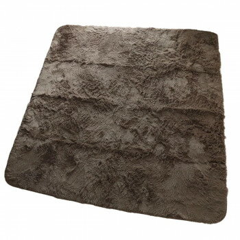 マイクロファイバーロングシャギーラグ 190×190cm グレージュ「GSCD508383」 【北海道・沖縄・離島配送不可】