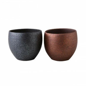 11477 波佐見焼 銅器彩 ペアロックカップ 【北海道・沖縄・離島配送不可】