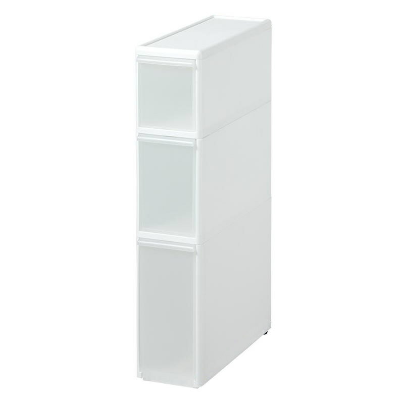 Slim Kitchen Racks - 吉川国工業所　収納ストッカー　スリムストレージ トールストッカー　3段　幅17cm　(コロ付き)　ホワイト　TS-111 【北海道・沖縄・離島配送不可】