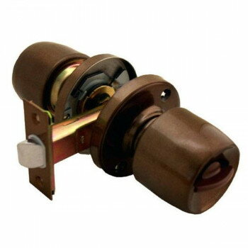 室内用取替錠前 トイレ用 内鍵付(施錠表示付き)チューブラ握り玉 ブロンズ00776621-001 【北海道・沖縄・離島配送不可】