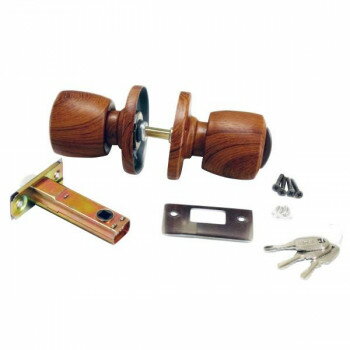 室内用取替錠前 応接室・個室錠 鍵付 チューブラ握り玉 木目ライト 00776658-001 【北海道・沖縄・離島..