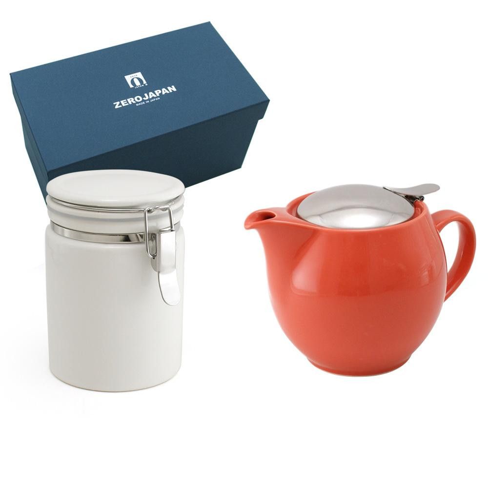 ZERO JAPAN ユニバーサルティーポット3人用+ティーキャニスター ZG-005 CA・キャロット 【北海道・沖縄・離島配送不可】