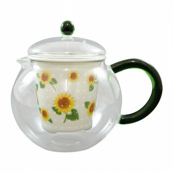 有田焼 セランドグラス おしゃれポット 500cc 誕生花 8月 ひまわり FC-550G 【北海道・沖縄・離島配送不可】