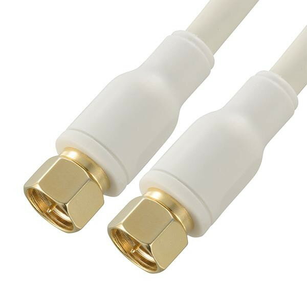 OHM TV接続ケーブル 4C 4K8K対応 F-F型 1m ANT-C1S4FF-W 【北海道・沖縄・離島配送不可】