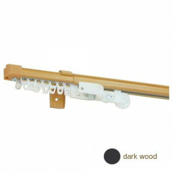 Curtain Rails - 伸縮カーテンレール クロスライド 4mシングル(2.1-4.0m) ダークウッド 【北海道・沖縄・離島配送不可】