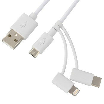 OHM 3in1USBケーブル SMT-L1MCL