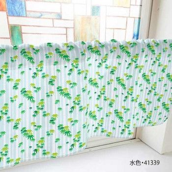 カフェカーテン 竹 1000×450mm　水色・41339 【北海道・沖縄・離島配送不可】