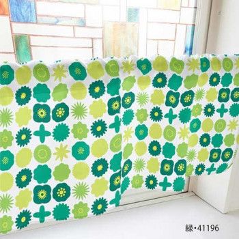 カフェカーテン モチーフ 800×450mm　緑・41196 【北海道・沖縄・離島配送不可】