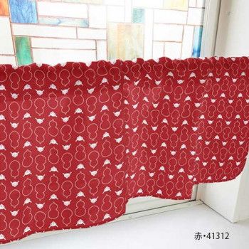 カフェカーテン ひょうたん 800×450mm　赤・41312 【北海道・沖縄・離島配送不可】