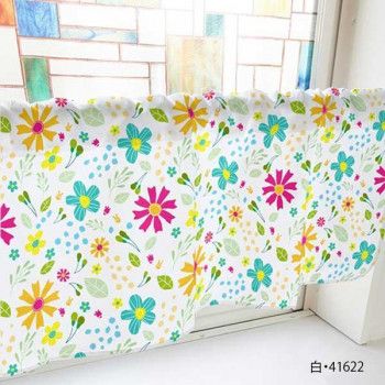 カフェカーテン 種 800×450mm　白・41622 【北海道・沖縄・離島配送不可】