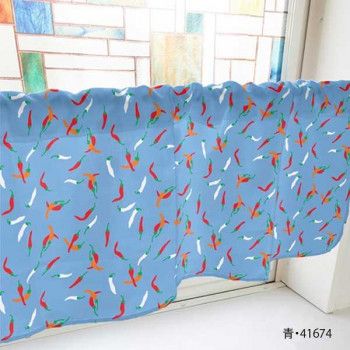 カフェカーテン 唐辛子 800×450mm　青・41674 【北海道・沖縄・離島配送不可】