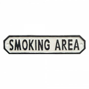 63591 サインプレート SMOKING AREA ホワイト 【北海道・沖縄・離島配送不可】