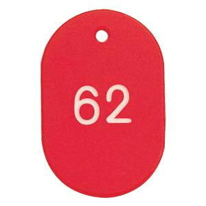 ORIONS　プラスチック番号札(小)　番号(51-100)　レッド　NO.9-51-R