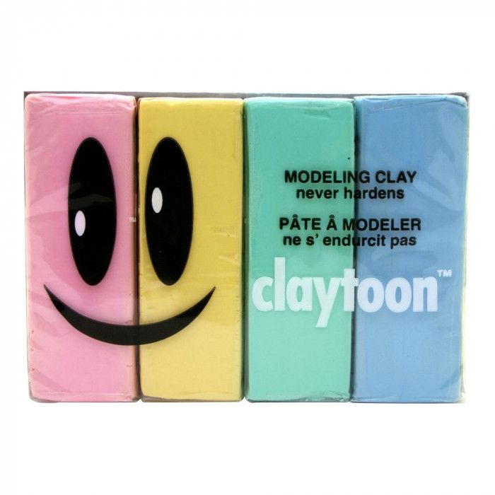MODELING CLAY(モデリングクレイ)　claytoon(クレイトーン)　カラー油粘土　4色組(...