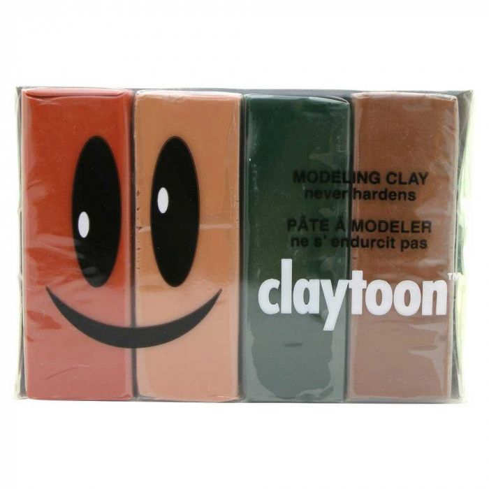 MODELING CLAY(モデリングクレイ)　claytoon(クレイトーン)　カラー油粘土　4色組(アース)　1Pound　3個セット 