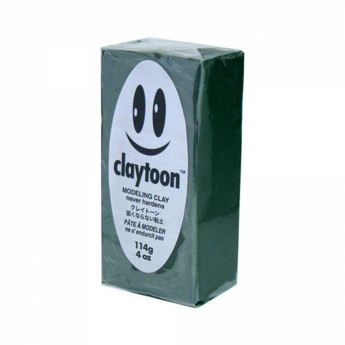 MODELING CLAY(モデリングクレイ)　claytoon(クレイトーン)　カラー油粘土　ダークグリーン　1/4bar(1/4Pound)　6個セット 【北海道・沖縄・離島配送不可】