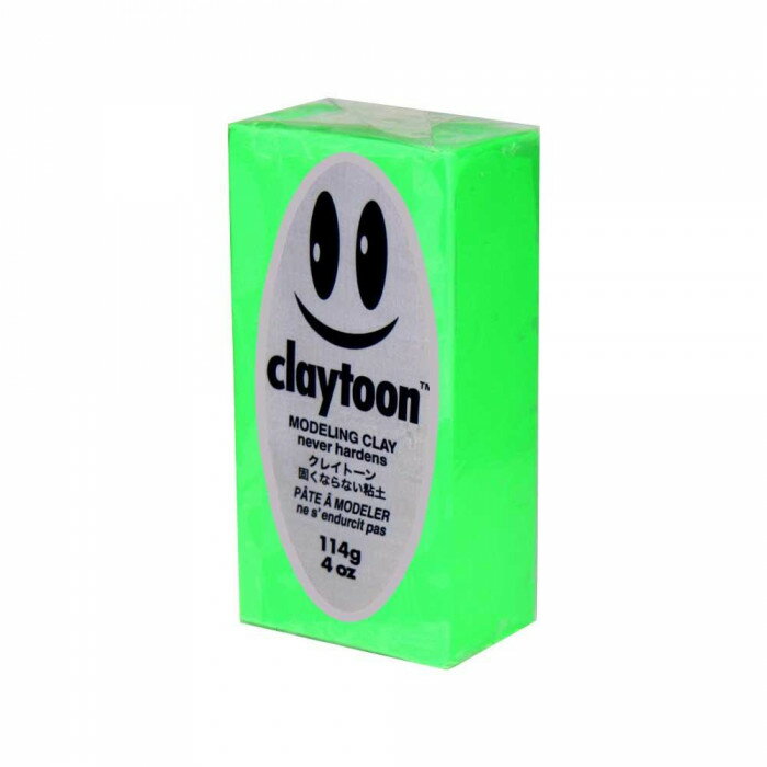 MODELING CLAY(モデリングクレイ)　claytoon(クレイトーン)　カラー油粘土　ネオングリーン　1/4bar(1/4Pound)　6個セット 【北海道・沖縄・離島配送不可】
