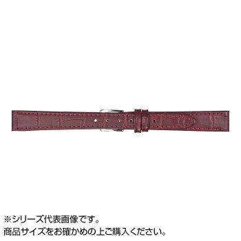 MIMOSA(ミモザ) 時計バンド P型押ワニ 15mm ワイン (美錠:銀) CP-W15 【北海道・沖縄・離島配送不可】