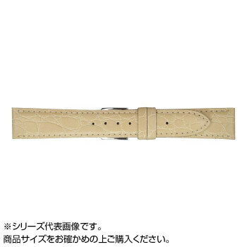MIMOSA(ミモザ) 時計バンド PRA型押ワニ 18mm ベージュ (美錠:銀) CPR-BJ18 【北海道・沖縄・離島配送不可】