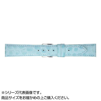 MIMOSA(ミモザ) 時計バンド PRA型押ワニ 18mm ライトブルー (美錠:銀) CPR-BL18