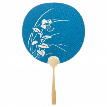 日本製(MADE IN JAPAN) 小型うちわ 蛍草 (青) 2646 【北海道・沖縄・離島配送不可】