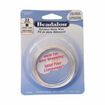 Embroidery - Beadalon(ビーダロン) スクエアワイヤー ノンターニッシュシルバー 0.64mm×3.5m 22 【北海道・沖縄・離島配送不可】