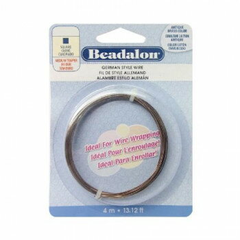 Beadalon(ビーダロン) スクエアワイヤー アンティークブラス 0.72mm×2.5m 21 【北海道・沖縄・離島配送不可】