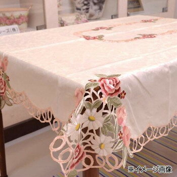 ローズ刺繍 テーブルクロス 115×140cm HIC-569/115140 【北海道・沖縄・離島配送不可】