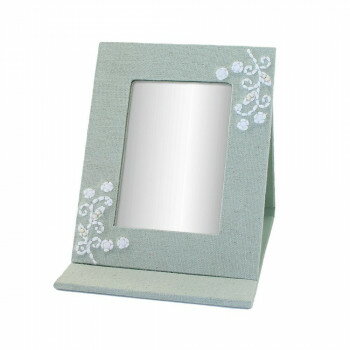 刺繍スタンドミラー テンダーフラワー ミントGR 16821803035 【北海道・沖縄・離島配送不可】