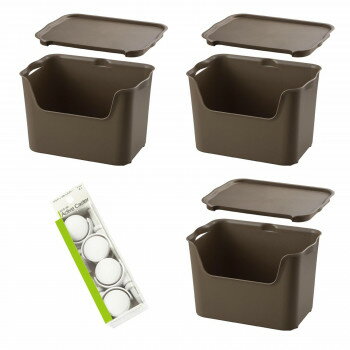 収納ケース katasu(カタス) ハコ L3段セット K-hL3+fML3+AC1 ブラウン 【北海道・沖縄・離島配送不可】