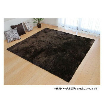 ソフトシャギー調ラグ 「ラルジュ」 2畳 ブラウン 約185×185cm 1280200061203 【北海道・沖縄・離島配送不可】