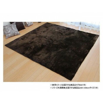 ソフトシャギー調ラグ 「ラルジュ」 4畳 ブラウン 約200×300cm 1280200061403 【北海道・沖縄・離島配..