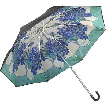 ユーパワー 名画折りたたみ傘 晴雨兼用 ゴッホ 「アイリスの花瓶」 AU-02527 【沖縄配送不可】