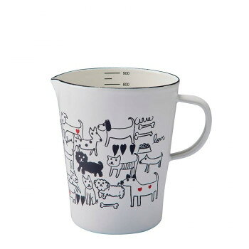 豊琺瑯　Plune.(プルーン)　ホーローメジャーカップL　モノトーンドッグ　PMC-704 【北海道・沖縄・離島配送不可】