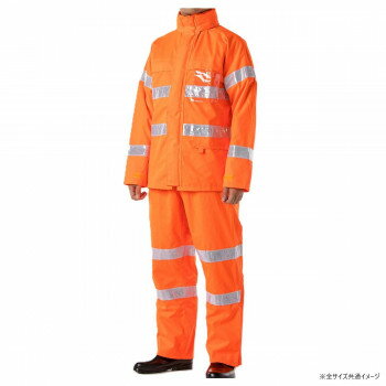 コヤナギ レインウェア 防災レイン 911 オレンジ LL 【北海道・沖縄・離島配送不可】(4)