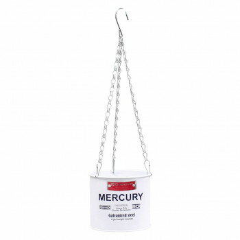 マーキュリー ブリキハンギングポットM ホワイト ME053929 【北海道・沖縄・離島配送不可】