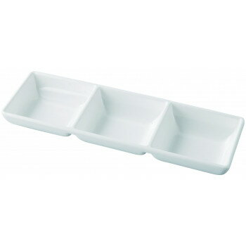 福井クラフト　メラミン22.2雅三ツ切皿白グロス 51025450 【北海道・沖縄・離島配送不可】