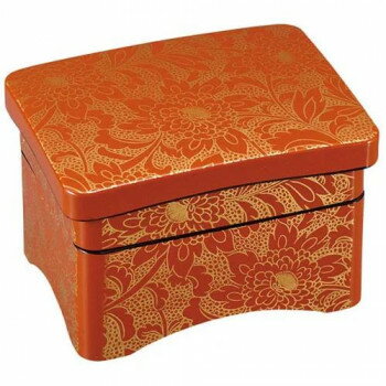 福井クラフト　殿様丼重二段 柿朱菊詰内朱(蓋親中子) 45151877 【北海道・沖縄・離島配送不可】(3.0)