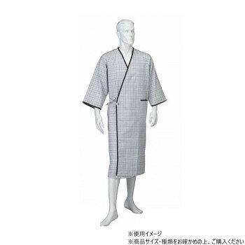 神戸生絲　コベス　紳士カラーガーゼ合わせ(ラグラン袖・湯上がり)M NE31 グレー 【沖縄配送不可】