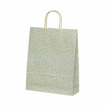 ＜＜ご注意下さい＞＞こちらの商品はメーカーよりお客様へ直接お届けの品になります。 当店での在庫はしておりません。在庫の有無はメーカー在庫のみになりますので、急な欠品や急に廃盤になる可能性がございます。こちらの商品の配送について○北海道・沖縄・離島につきましては、配送不可となりますので予めご了承お願いします。こちらの商品の包装(ラッピング)について○上記の理由(メーカーより直送)により包装はできませんので予めご了承お願いします。こちらの商品の不具合について○お届けしましたこちらの商品に不具合があった場合、商品到着日より1週間以内に当店にご連絡ください。メーカーが直接対応させて頂きます。○お客様がご自身で修理された場合、費用の負担は致しかねますので予めご了承下さい。クリーム色に咲くピンクやオレンジ色の可憐な野の花がデザインの手提げ袋です。温かみのある色とりどりの小花柄デザインは、洋菓子・和菓子・雑貨・小物・アパレルギフトなどに幅広くお使いいただけます。包装紙との組み合わせもおすすめです。優しい色合いとデザインは出産祝いやウェディングなど大切なシーンにも人気です。小売店様、業者様から一般の方にまでお中元・お歳暮・お土産など様々なシーンで活躍します。サイズ：巾320×マチ110×高さ400mm個装サイズ：13.1×33.5×53.5cm重量：48g個装重量：2592g素材・材質：紙質:晒クラフト(100g)紐:紙1本ヨリ(アイボリー)セット内容：50枚生産国：中国