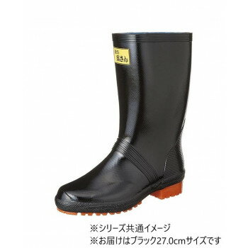福山ゴム工業 長靴　トラサンブーツ 1　27.0cmクロ AA70000 【北海道・沖縄・離島配送不可】