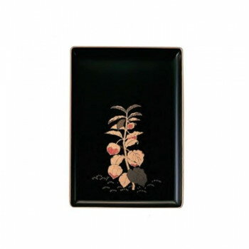 名刺盆 小 黒(フチ金) 蒔絵 ほおずき 3901850236021 【北海道・沖縄・離島配送不可】