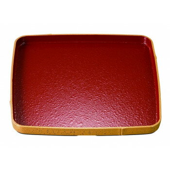 福井クラフト　9寸角竹型盆ゴマ竹内朱SL 15104610 【北海道・沖縄・離島配送不可】