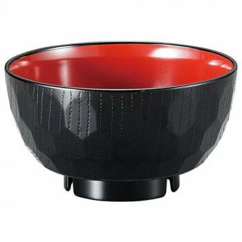 福井クラフト　耐熱ピース亀甲汁碗　黒内朱天黒 30004160 【北海道・沖縄・離島配送不可】