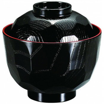 福井クラフト　耐熱ニュー亀甲小吸椀(蓋.親) 黒内朱 12034040 【北海道・沖縄・離島配送不可】